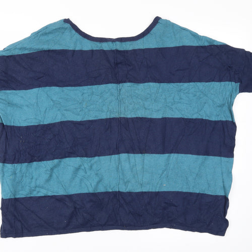 Dorothy Perkins Womens Blue Striped  Basic T-Shirt Size 10