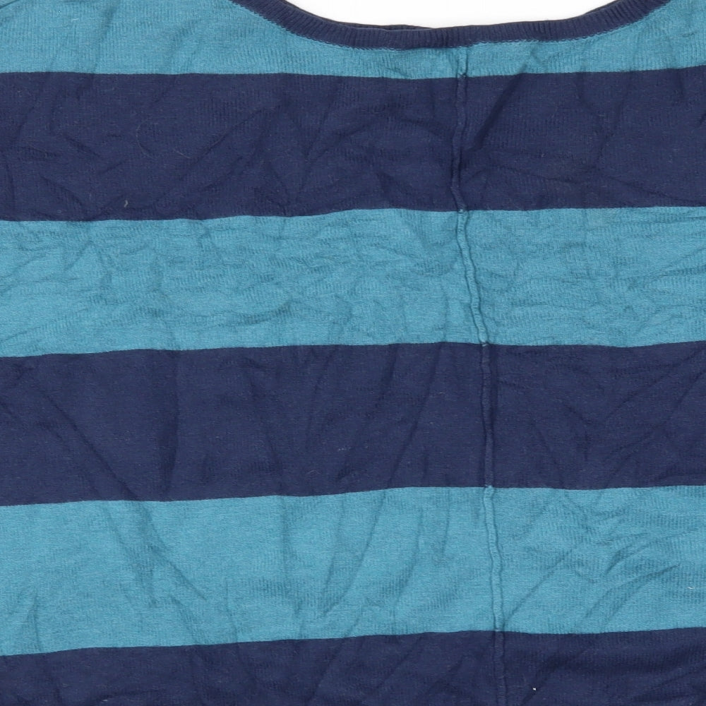 Dorothy Perkins Womens Blue Striped  Basic T-Shirt Size 10
