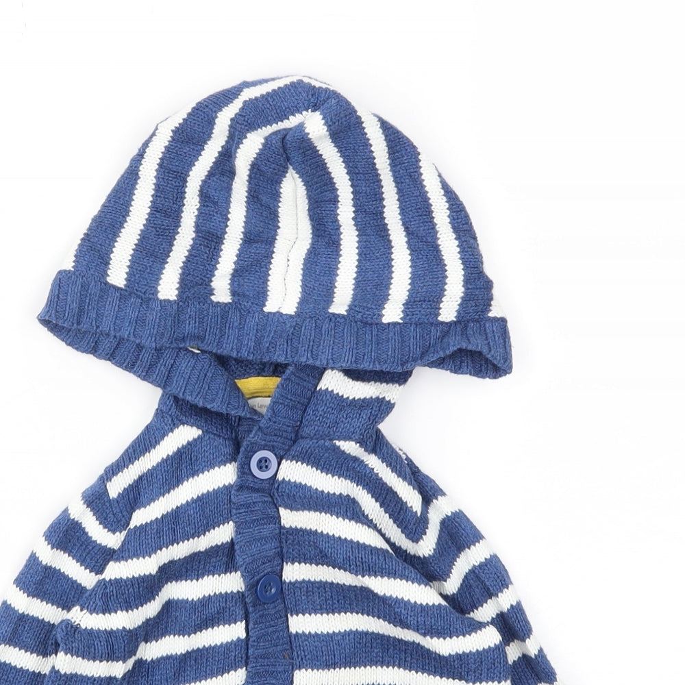 jhon lewis  Blue Striped  Full Zip Jumper Size 6-9 Months