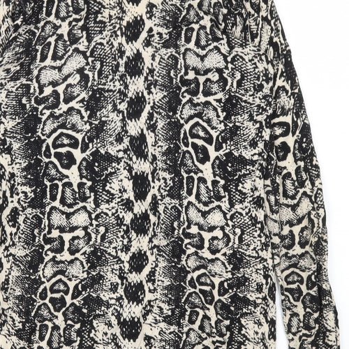 Gharani Strok Womens Black Animal Print  Cardigan Jumper Size S