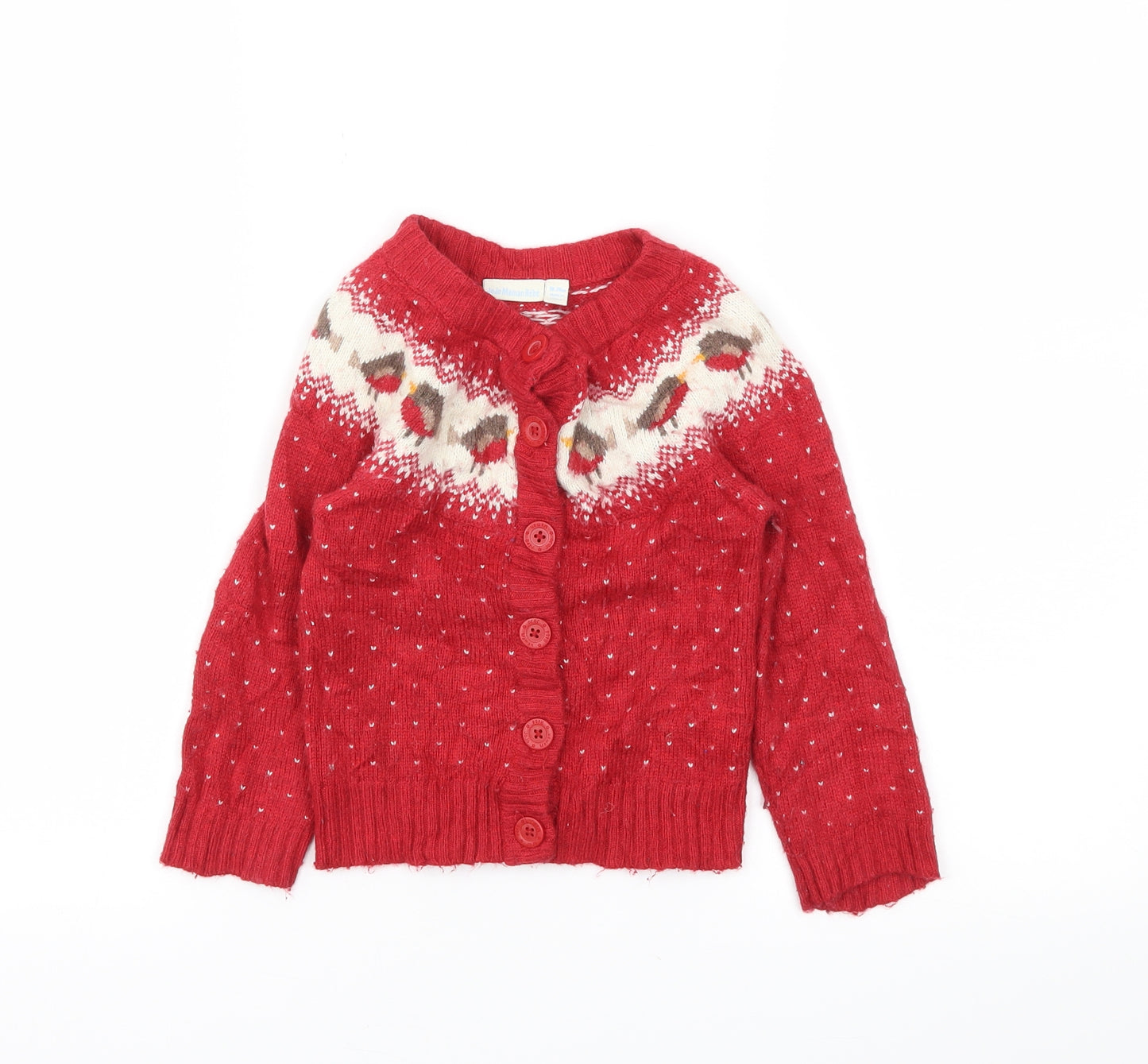 JoJo Maman Bébé  Red   Cardigan Jumper Size 18-24 Months