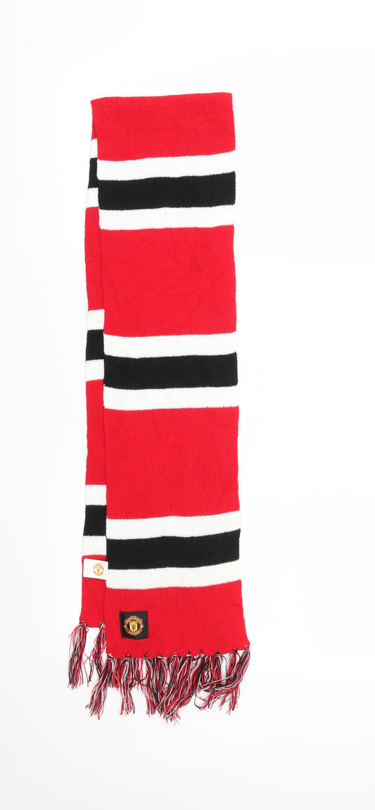 Manchester United Mens Red Striped  Scarf  One Size