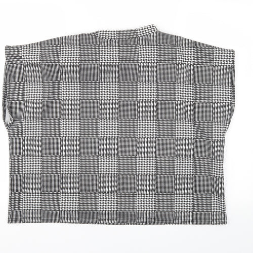 feeling  Womens Black Check  Basic T-Shirt Size M