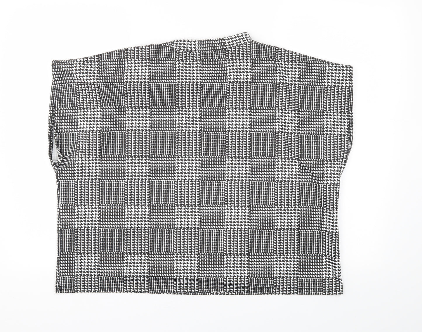 feeling  Womens Black Check  Basic T-Shirt Size M