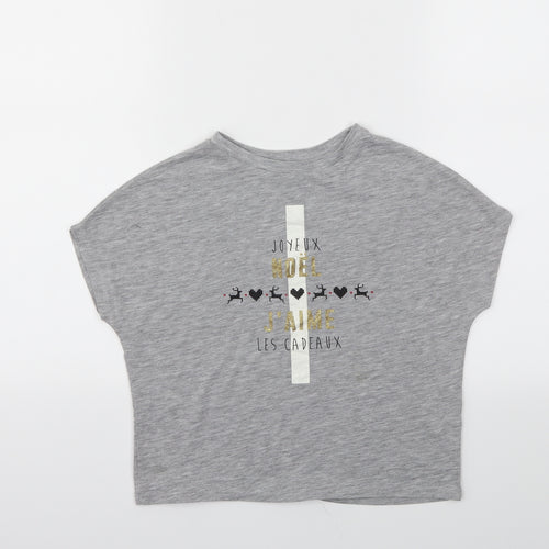 River Island Girls Grey   Basic T-Shirt Size 5-6 Years