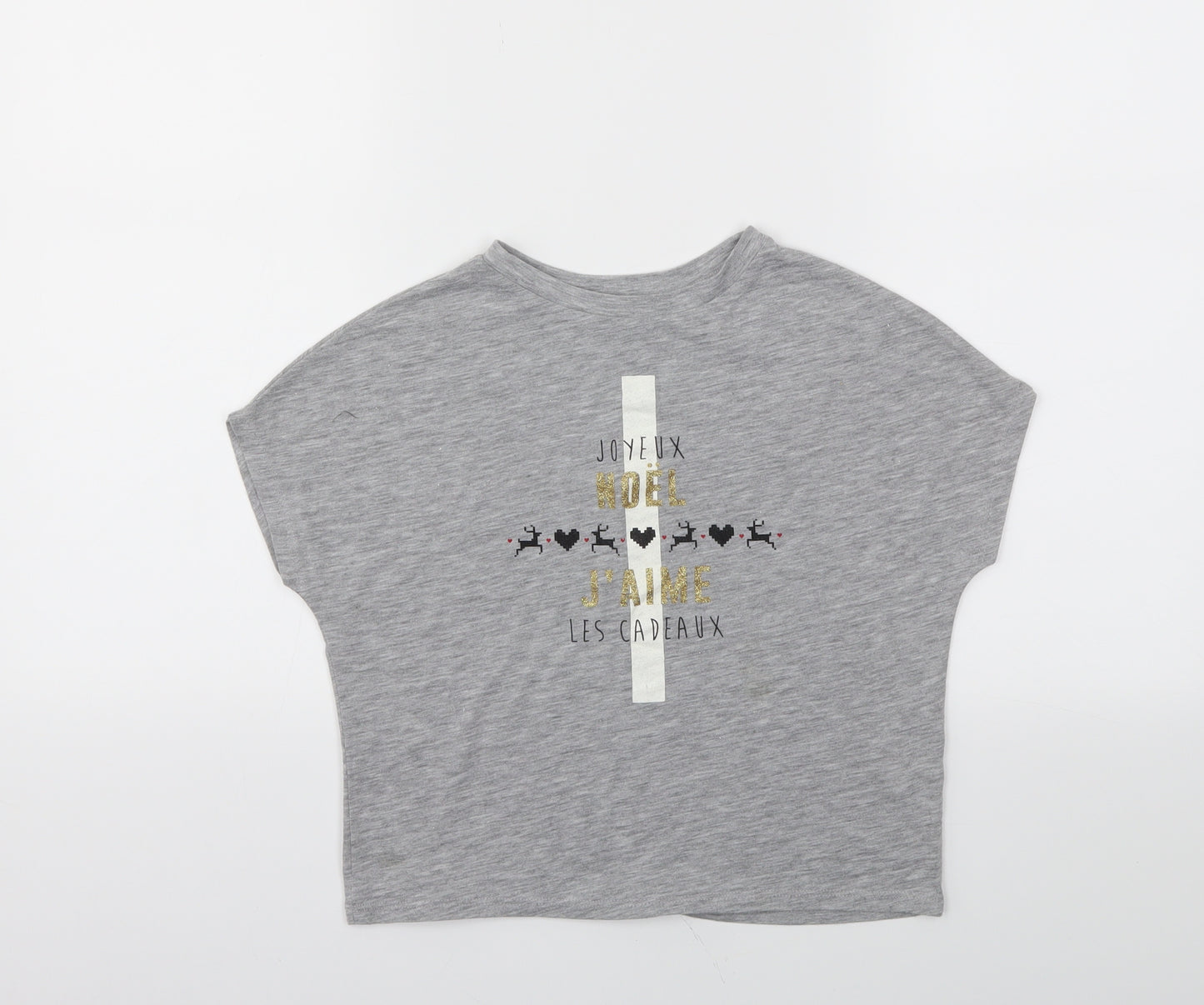 River Island Girls Grey   Basic T-Shirt Size 5-6 Years