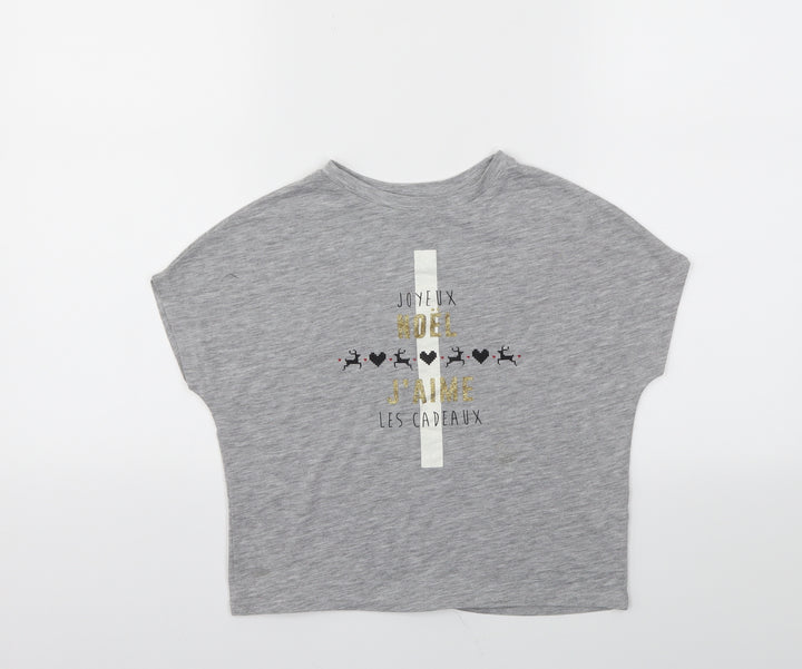 River Island Girls Grey   Basic T-Shirt Size 5-6 Years