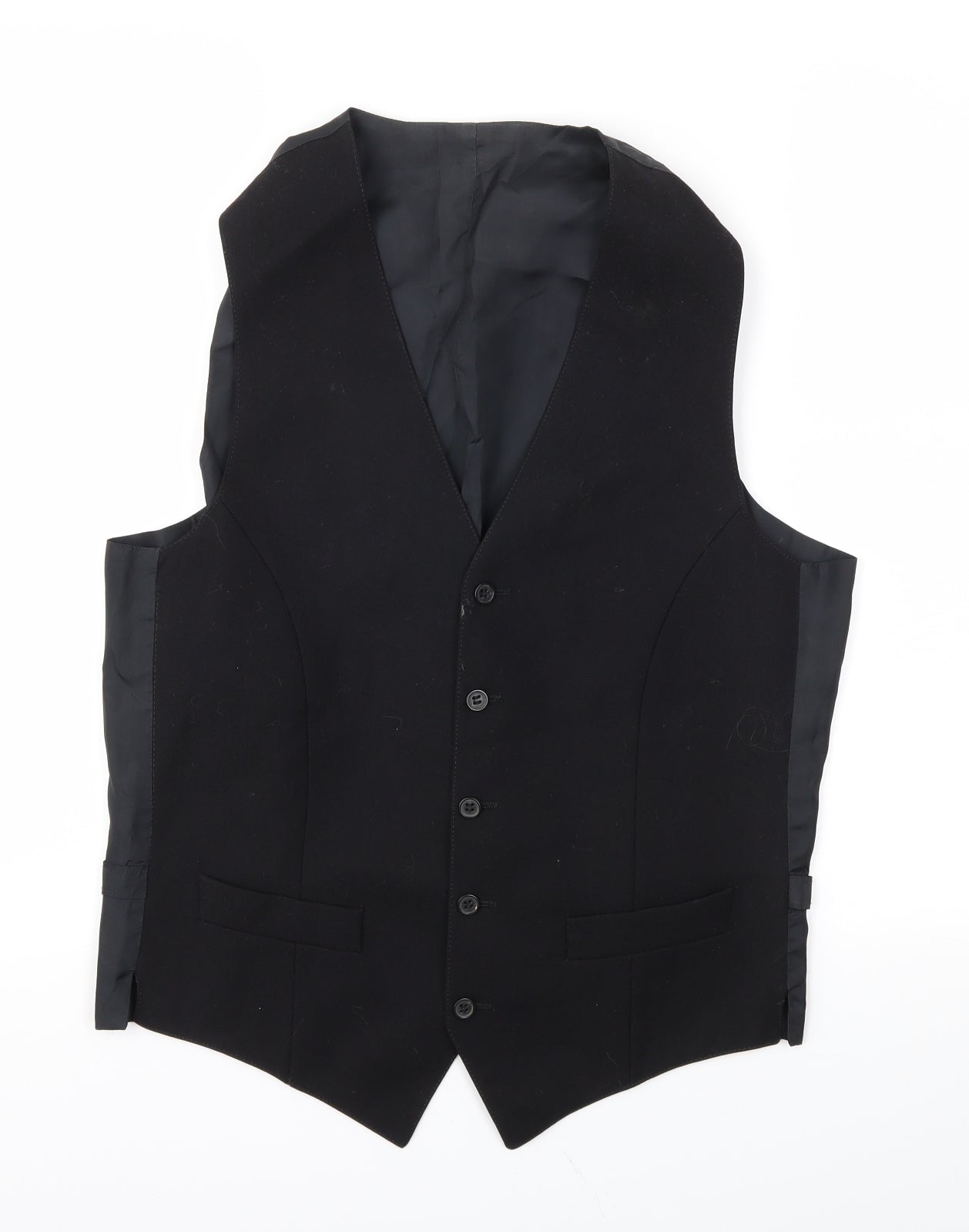 Preworn Mens Black   Jacket Suit Waistcoat Size 36