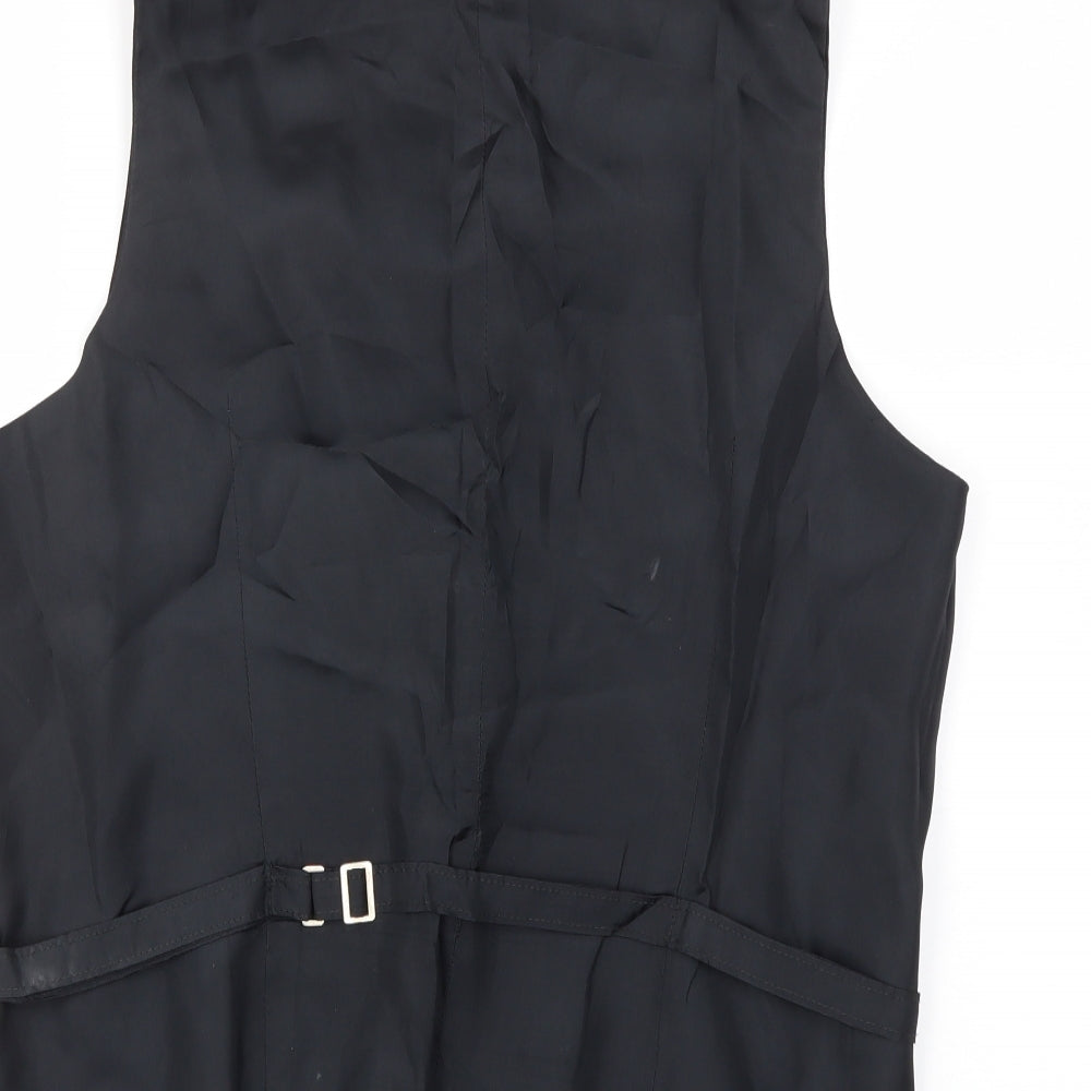 Preworn Mens Black   Jacket Suit Waistcoat Size 36