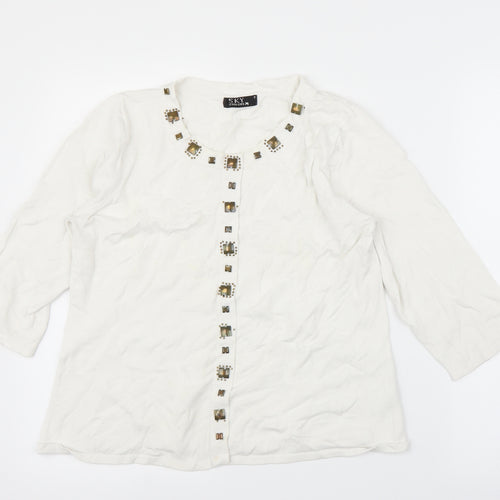 Sky Designs Womens White   Basic Blouse Size M