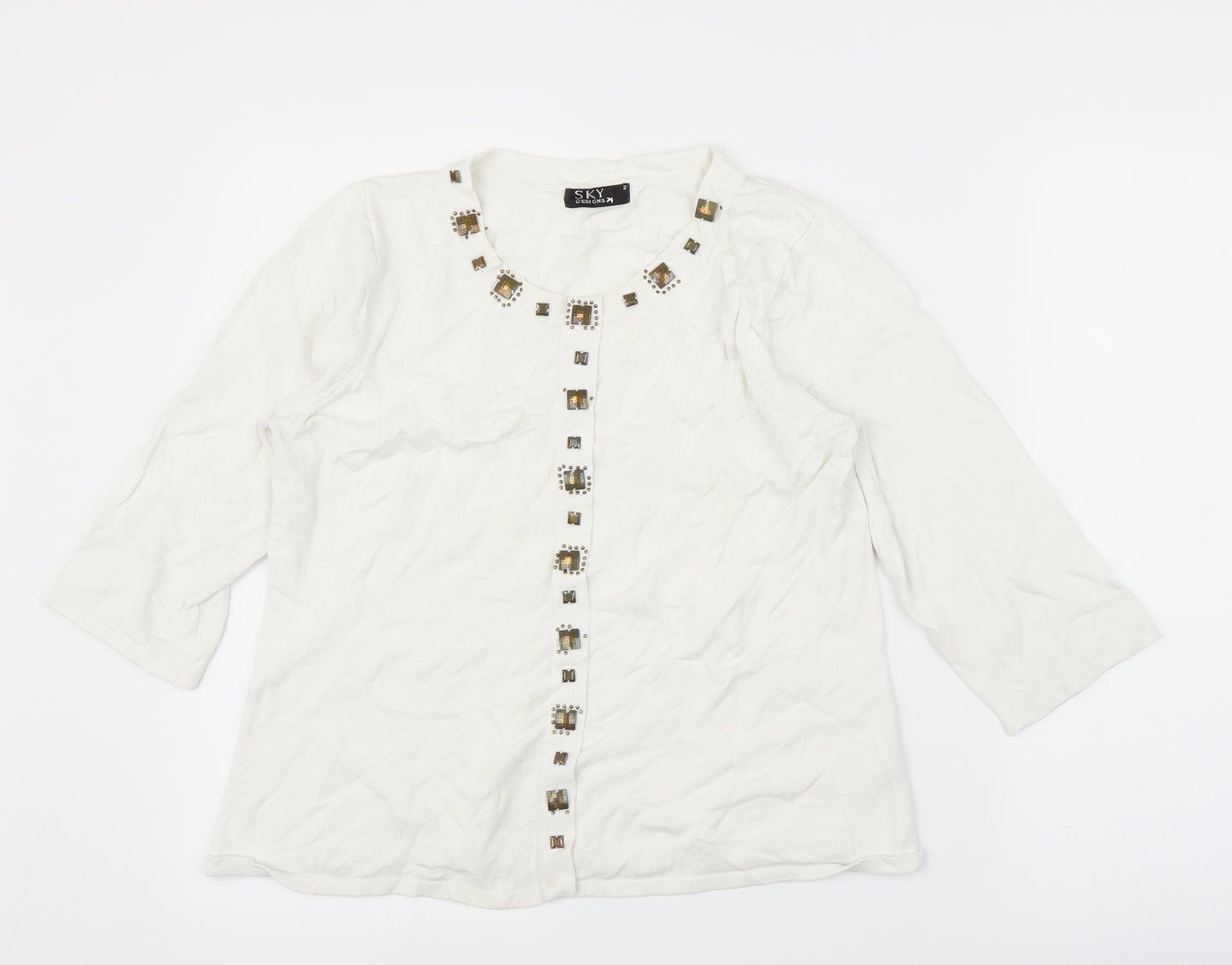 Sky Designs Womens White   Basic Blouse Size M
