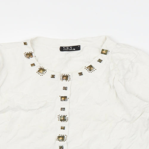 Sky Designs Womens White   Basic Blouse Size M