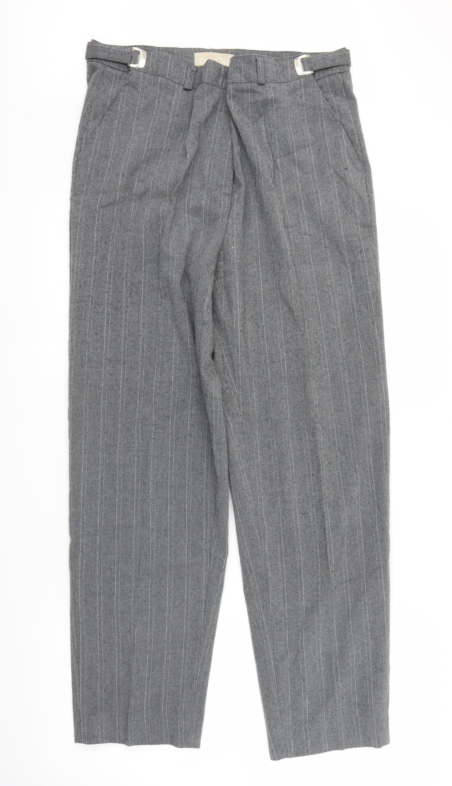 Daxon Womens Grey Striped  Trousers  Size 16 L26 in