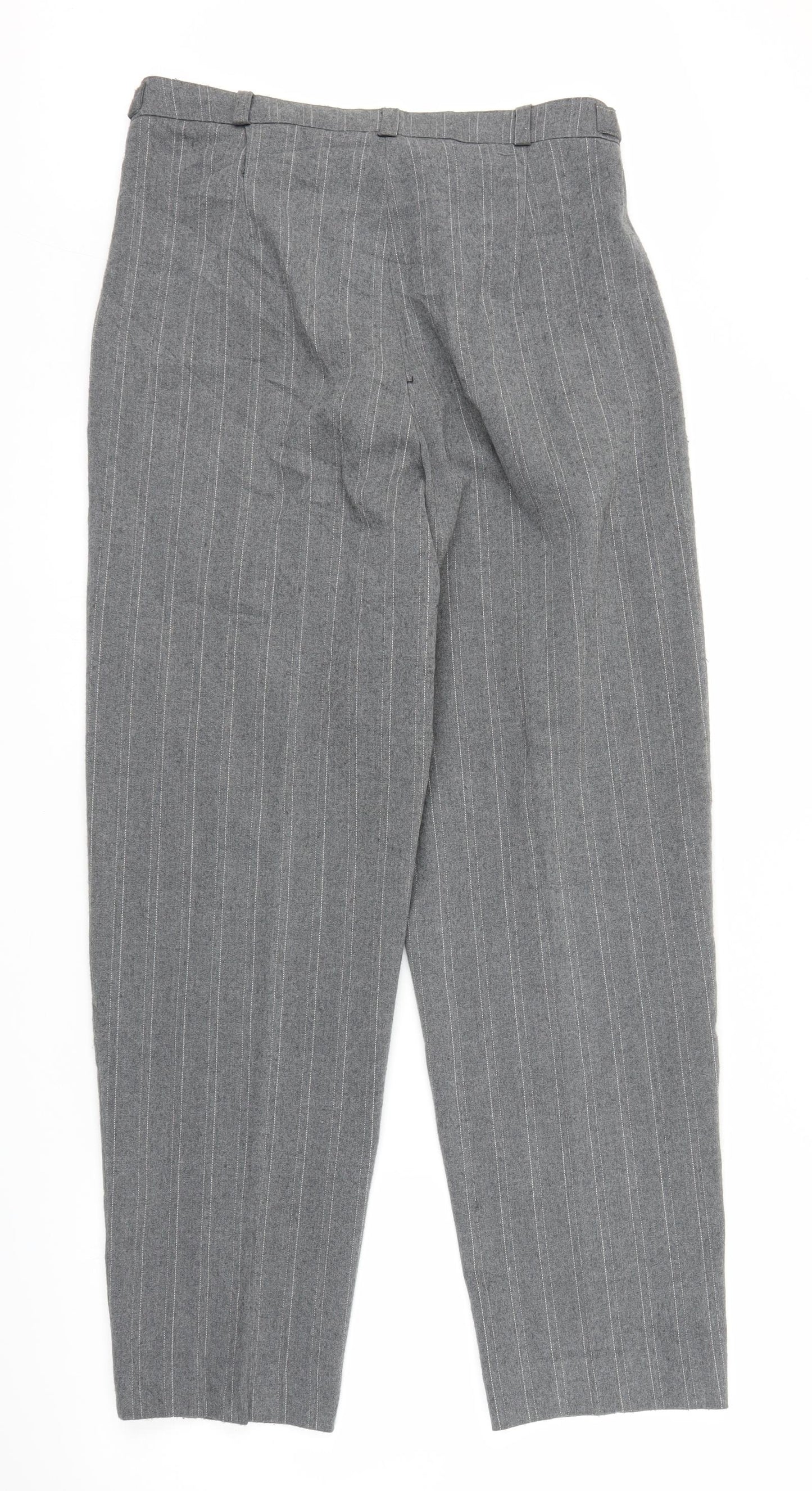 Daxon Womens Grey Striped  Trousers  Size 16 L26 in