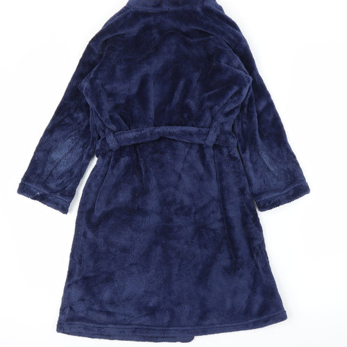 M&S Boys Blue Solid   Robe Size 7 Years