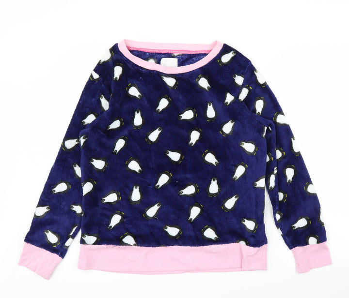 Matalan Womens Blue Solid  Top Pyjama Top Size M  - Penguin