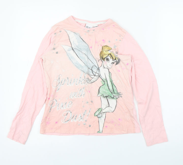 Young Dimension Girls Pink   Basic T-Shirt Size 10 Years  - Tinkerbell