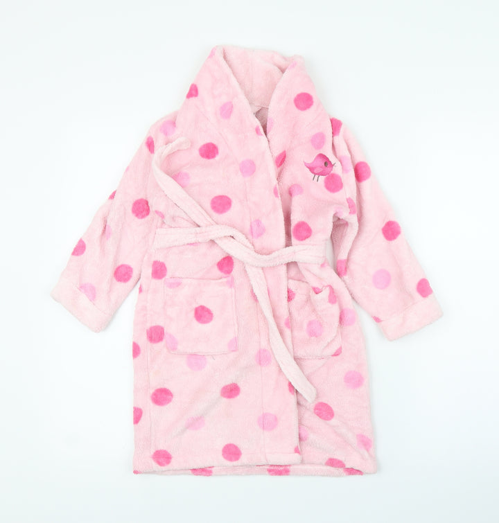 Mini Club Girls Pink Spotted  Capri Robe Size 4-5 Years