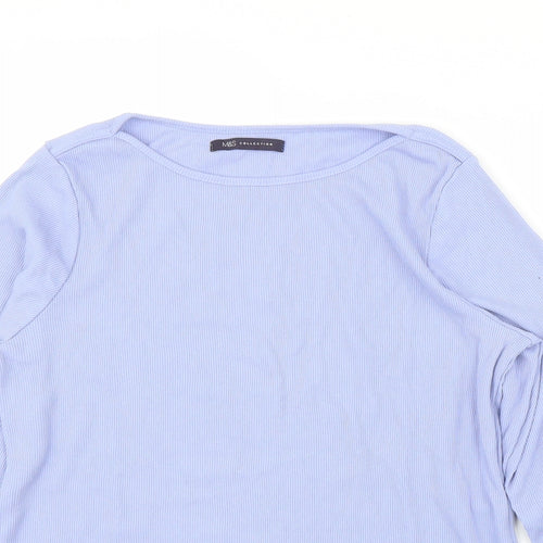 M&S Womens Blue   Basic Blouse Size 14