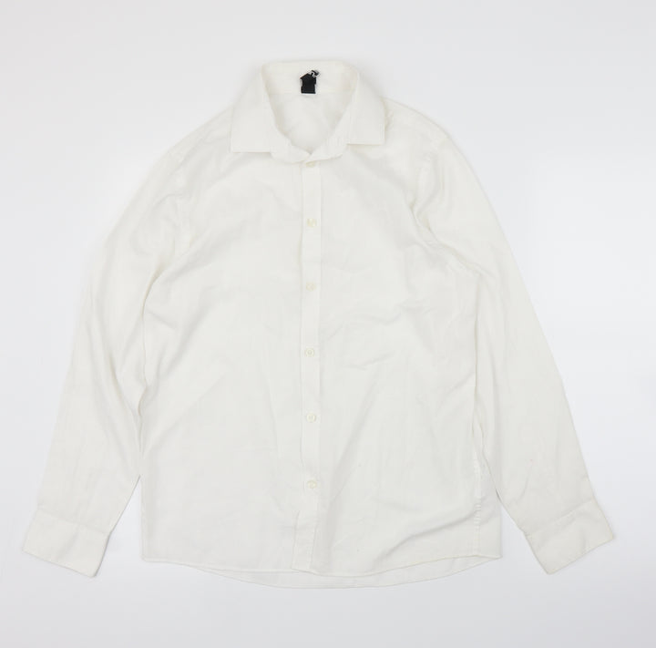 Back Up Boys White Basic Button-Up Size 13 Years