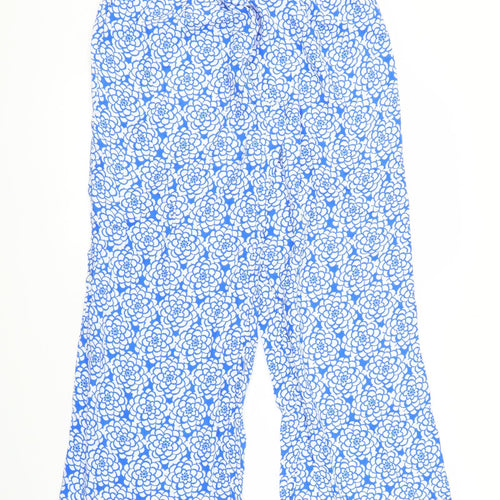 TU Womens Blue Floral  Bloomer Trousers Size 12 L28 in