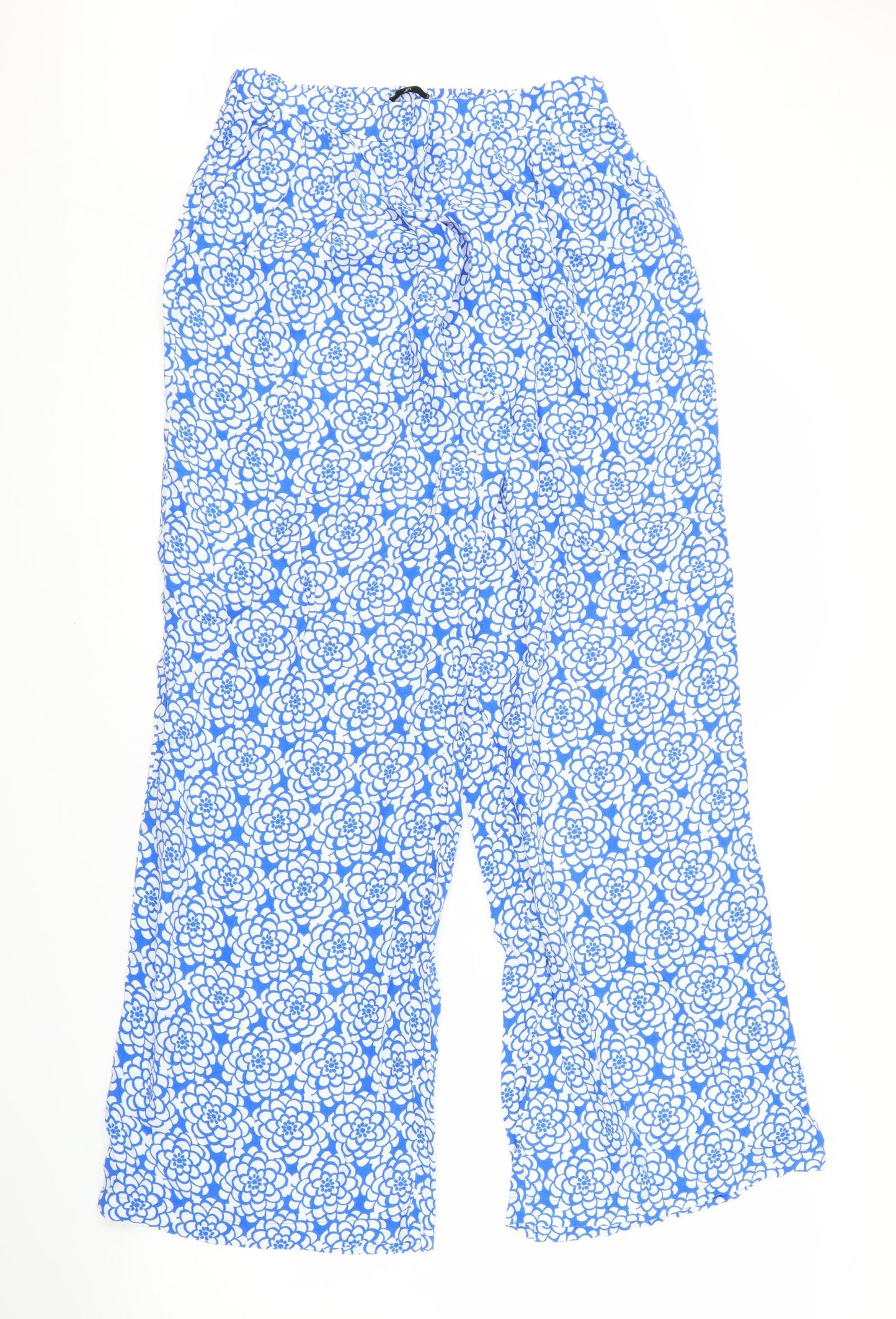 TU Womens Blue Floral  Bloomer Trousers Size 12 L28 in