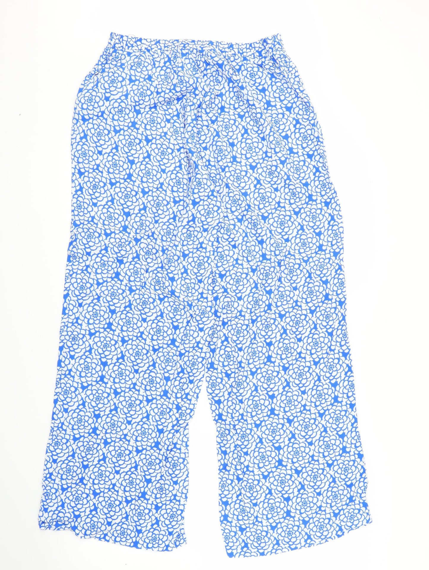 TU Womens Blue Floral  Bloomer Trousers Size 12 L28 in