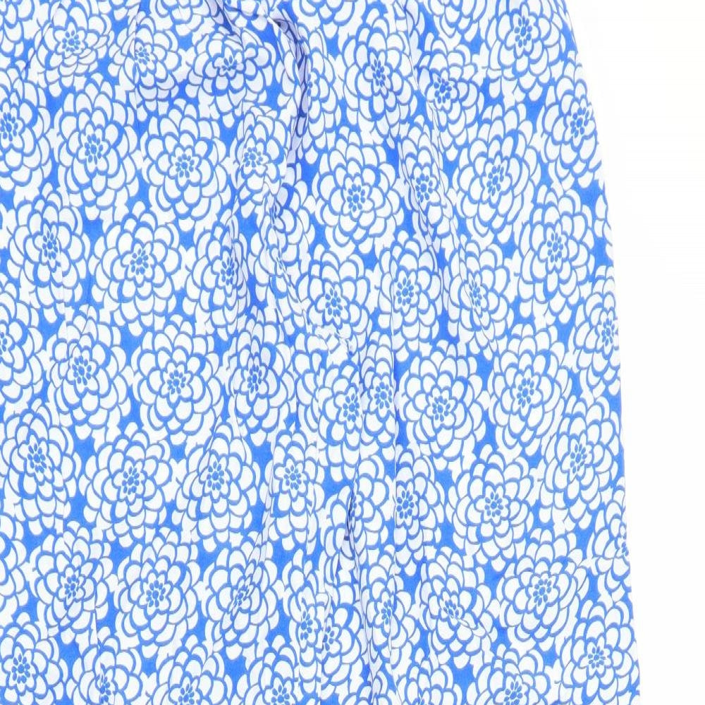 TU Womens Blue Floral  Bloomer Trousers Size 12 L28 in