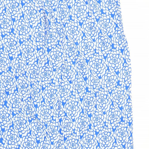 TU Womens Blue Floral  Bloomer Trousers Size 12 L28 in