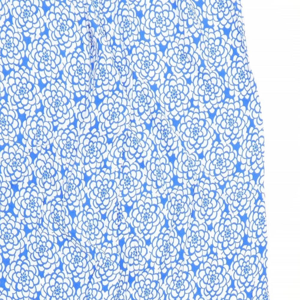 TU Womens Blue Floral  Bloomer Trousers Size 12 L28 in