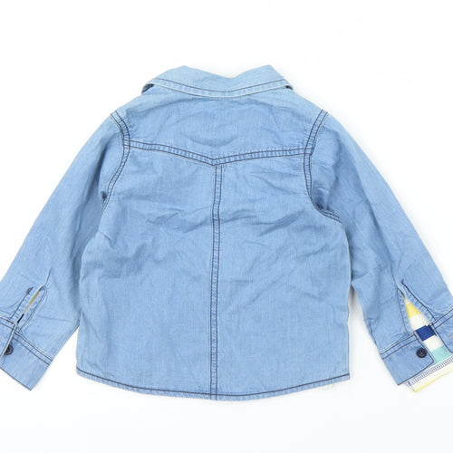 M&S Boys Blue Striped Denim Basic T-Shirt Size 18-24 Months  - Two part set, shirt included