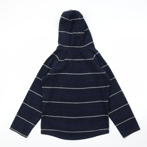Rebel Active Boys Blue Striped Fleece Pullover Hoodie Size 11 Years