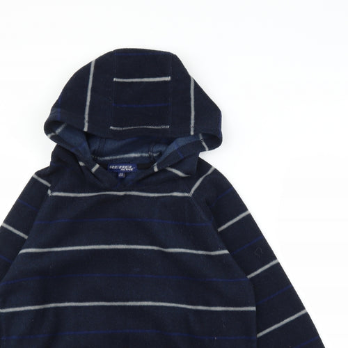 Rebel Active Boys Blue Striped Fleece Pullover Hoodie Size 11 Years