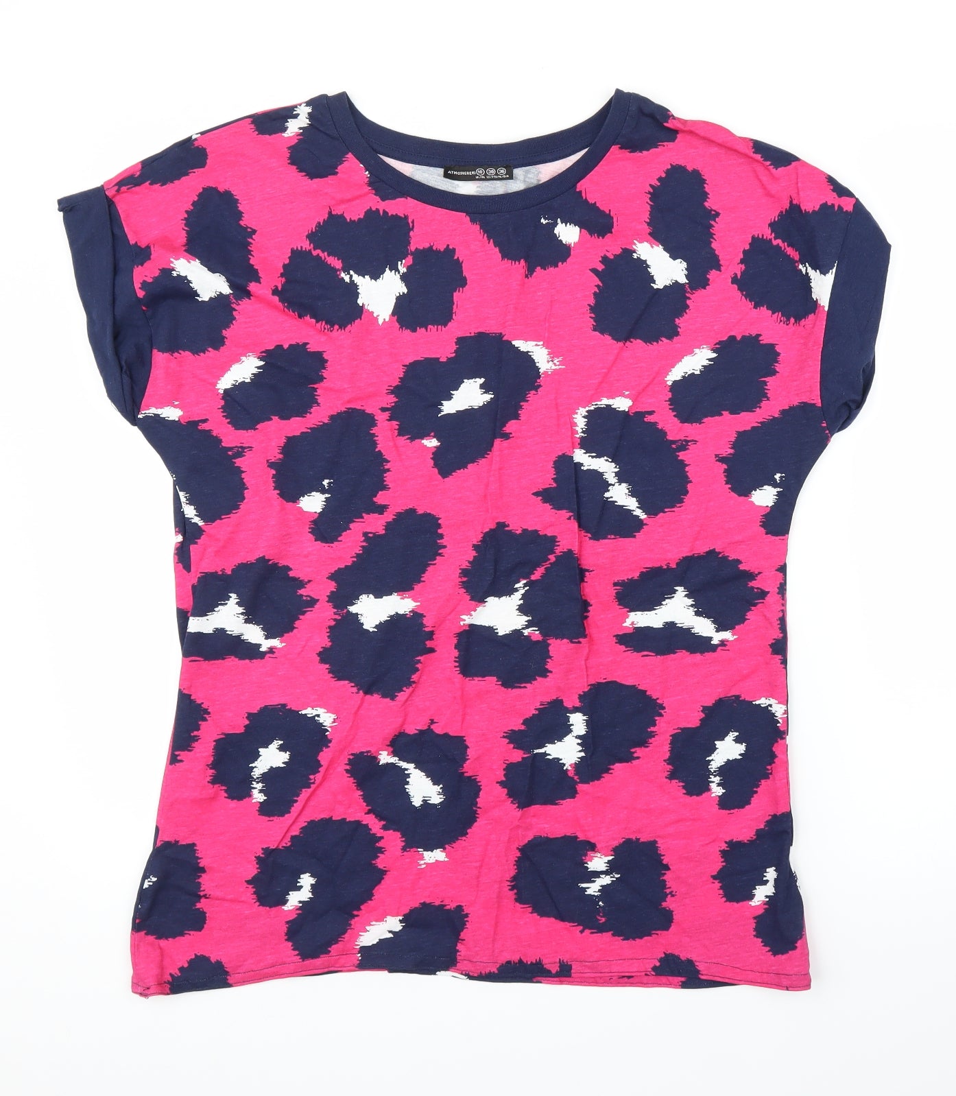 Primark Womens Pink Animal Print  Basic T-Shirt Size 10