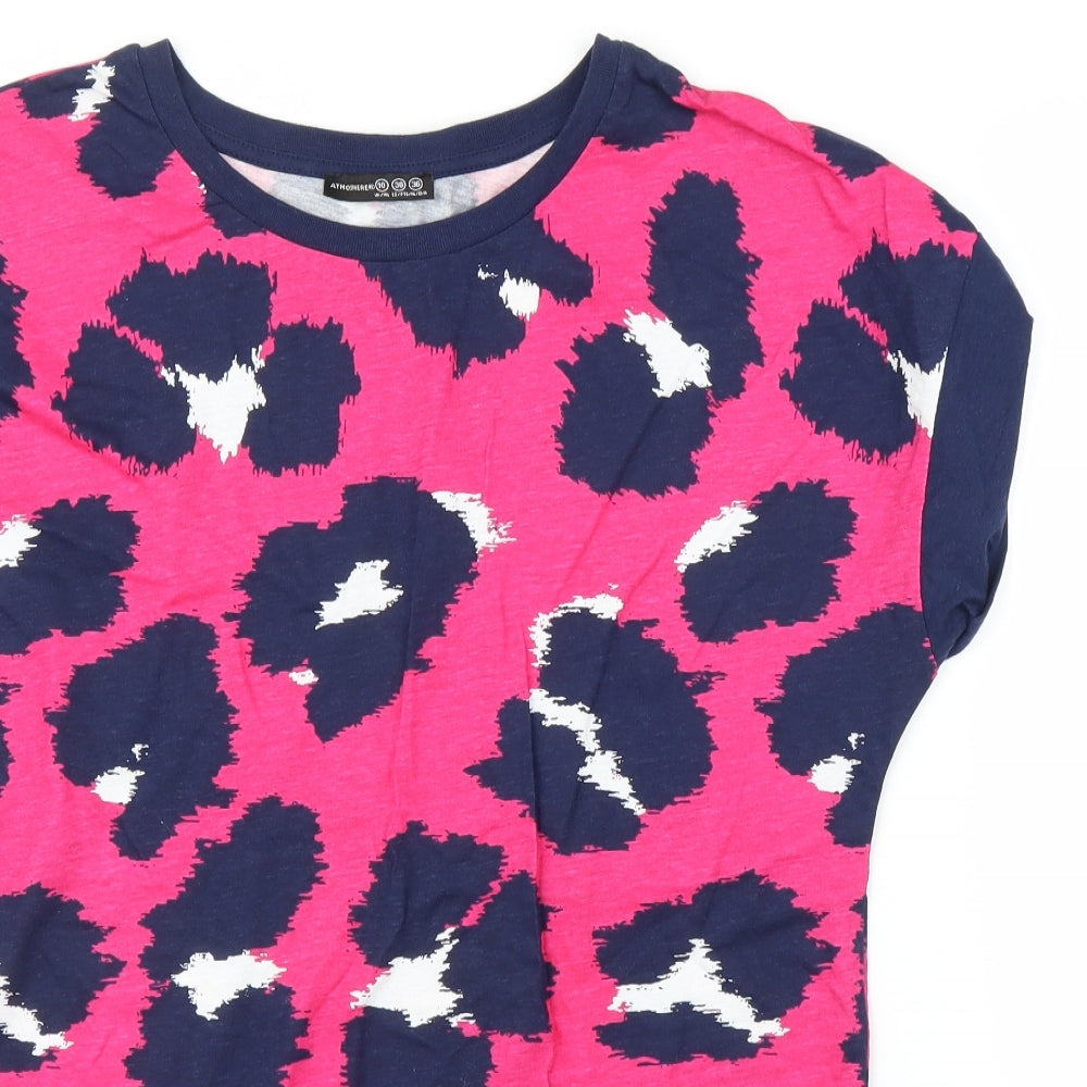 Primark Womens Pink Animal Print  Basic T-Shirt Size 10