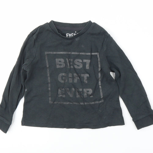 Fred & Flo Boys Grey   Basic T-Shirt Size 12-18 Months