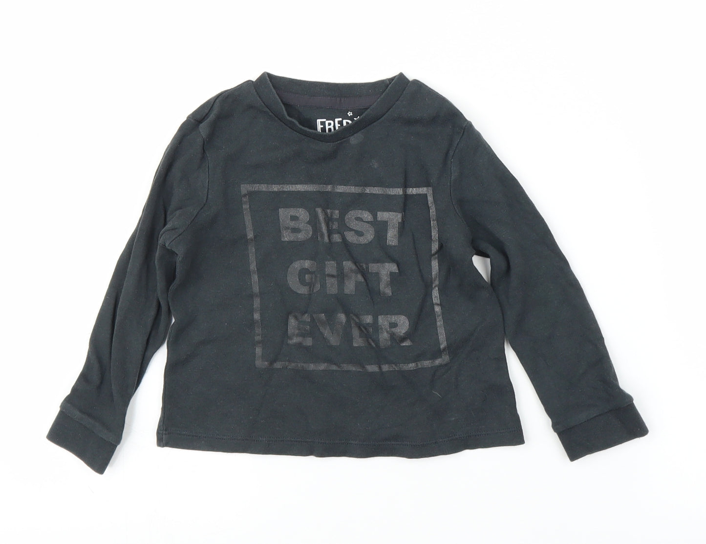 Fred & Flo Boys Grey   Basic T-Shirt Size 12-18 Months