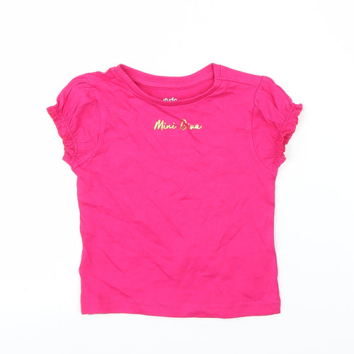 Studio Girls Pink   Basic T-Shirt Size 12-18 Months