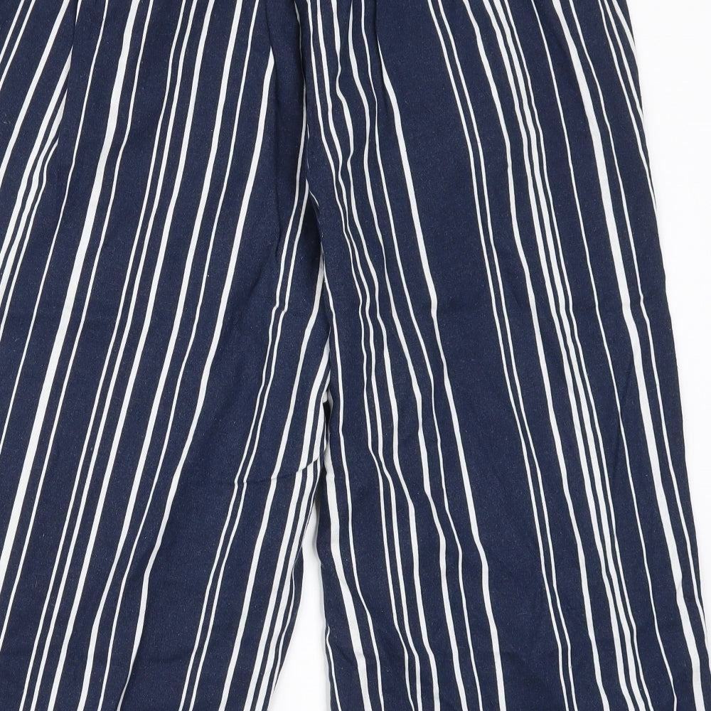 Yours Womens Blue Striped  Cropped Trousers Size 20