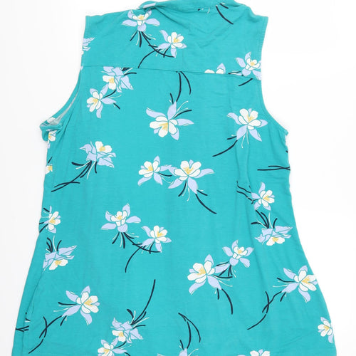 Bonmarché Womens Blue Floral  Basic Button-Up Size 20