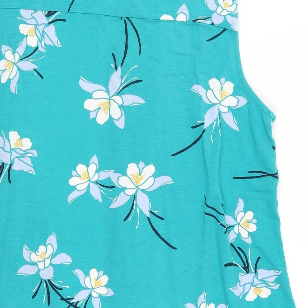Bonmarché Womens Blue Floral  Basic Button-Up Size 20