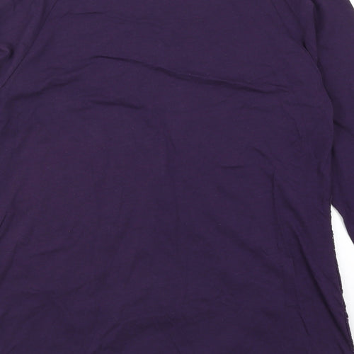 BHS Womens Purple  Lace Basic T-Shirt Size 10