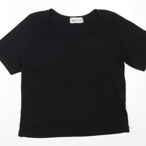 Jan Eva Womens Black   Basic T-Shirt Size 12