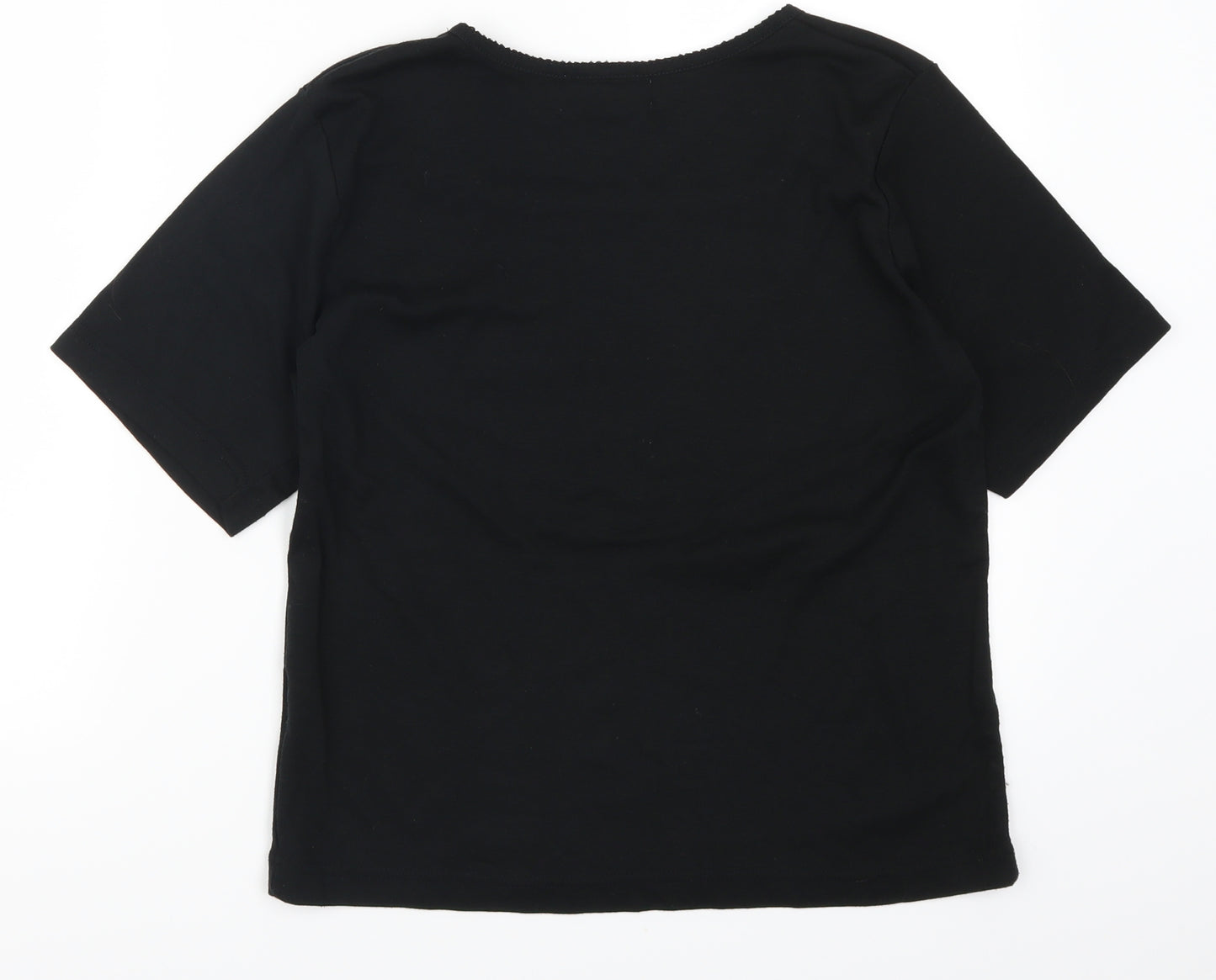 Jan Eva Womens Black   Basic T-Shirt Size 12