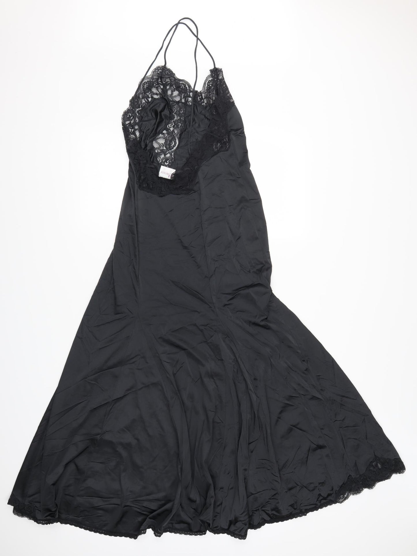 Charnos Womens Black Solid Lace Babydoll Dress Size 12