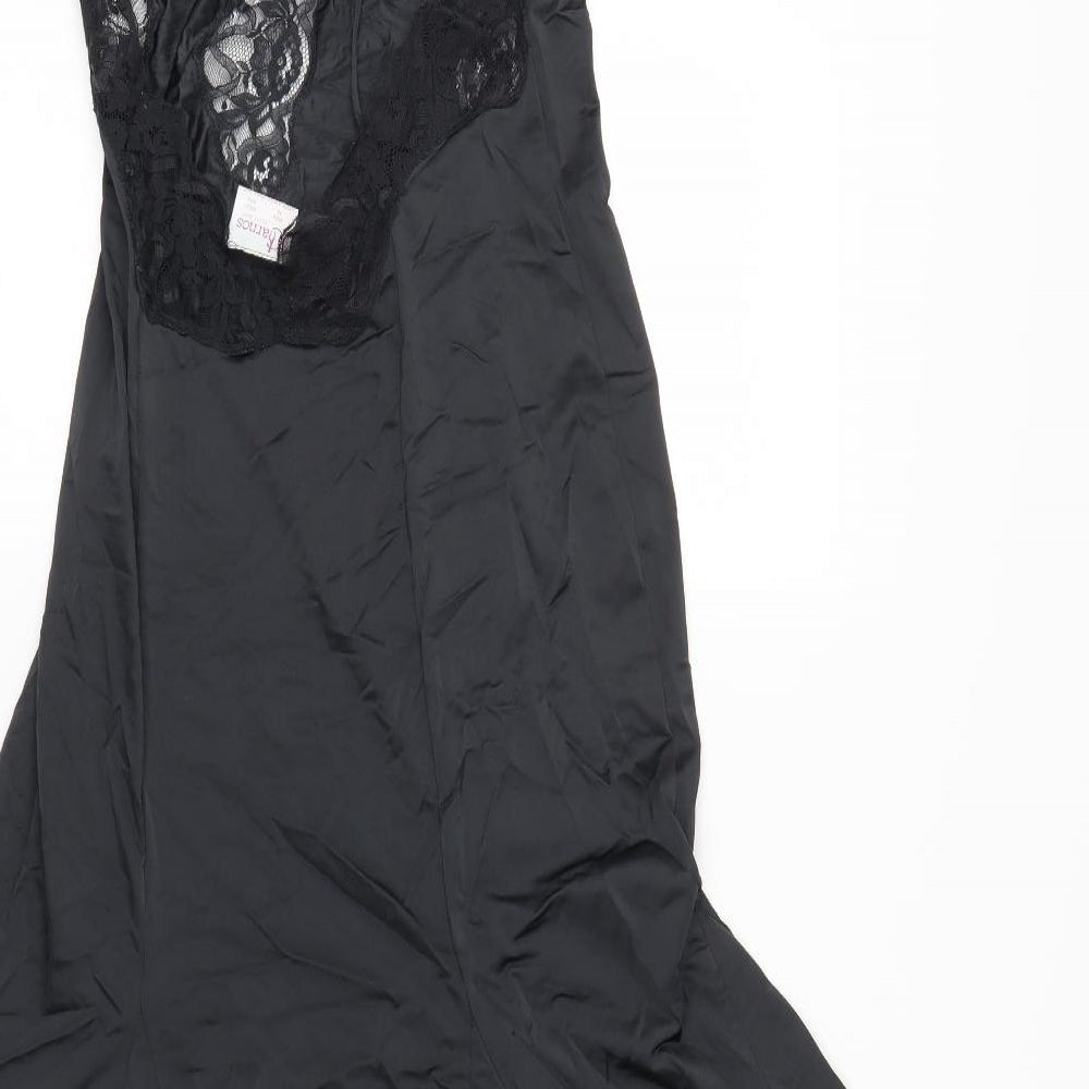 Charnos Womens Black Solid Lace Babydoll Dress Size 12