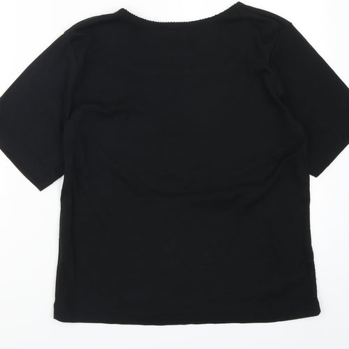 Jan Eva Womens Black   Basic T-Shirt Size 12