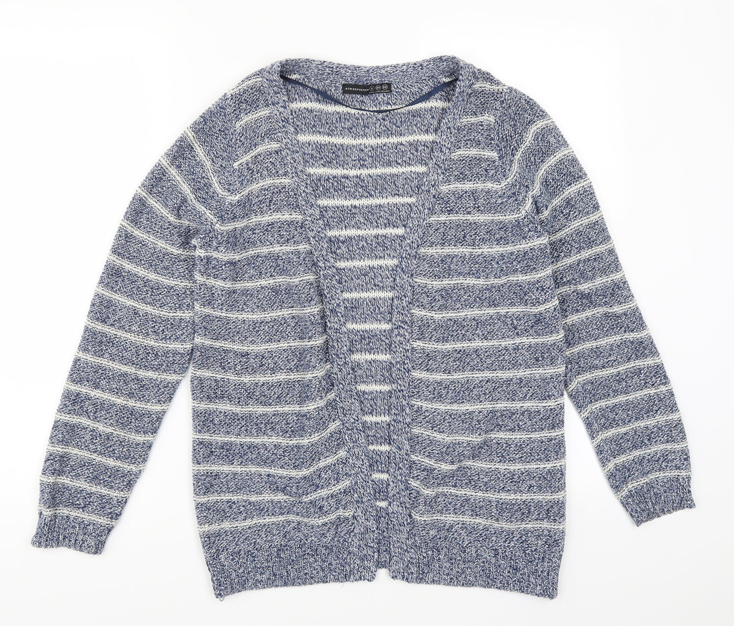 Atmosphere Womens Blue Striped  Cardigan Jumper Size 6