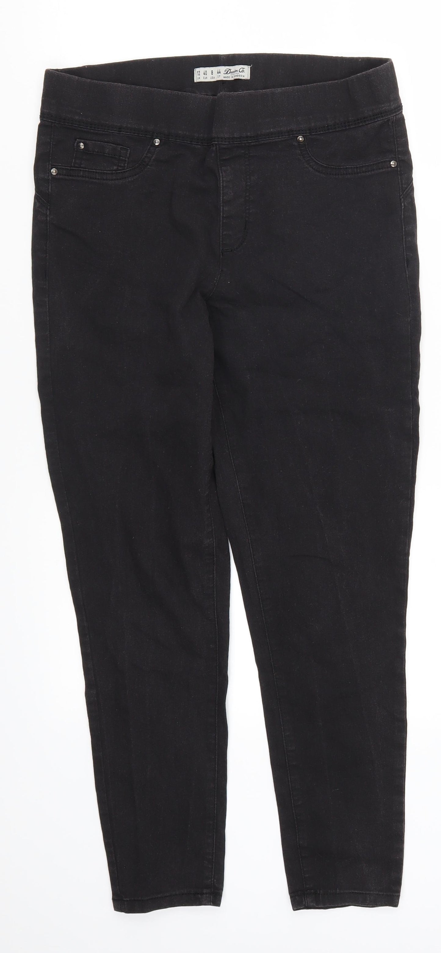 Denim Co Womens Black  Denim Jegging Jeans Size 12 L25 in