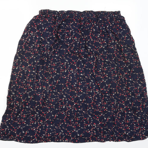 Bonmarché Womens Blue Floral  A-Line Skirt Size 16